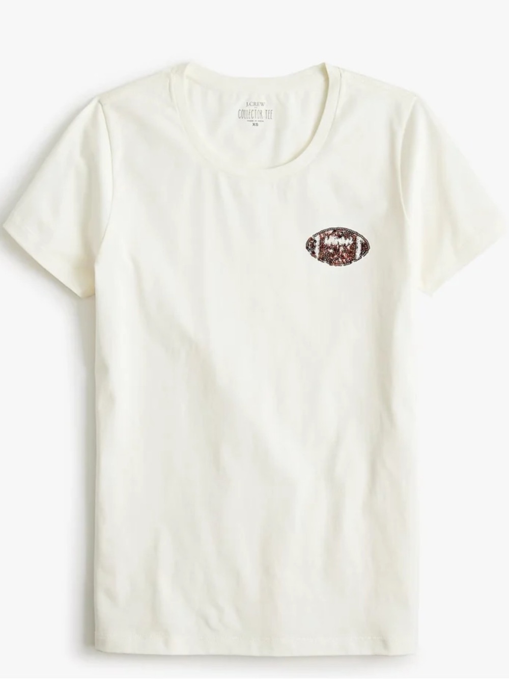 J. Crew Factory Sequin football Tee Shirt